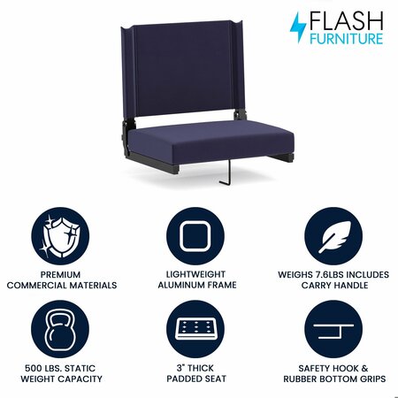 Flash Furniture Stadium Chair, Navy XU-STA-NVY-GG